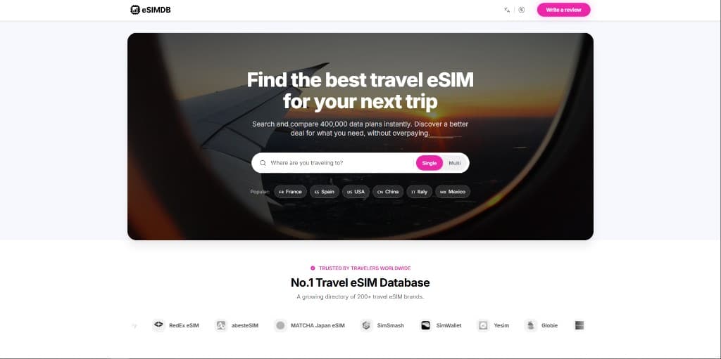 eSIMDB homepage